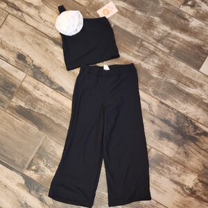 Mia Belle Girls 4t/5t Black Ribbed Two-Piece Outfit